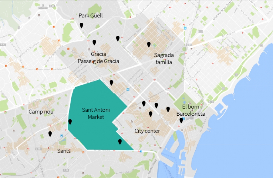WEFLATING Sant Antoni Market map